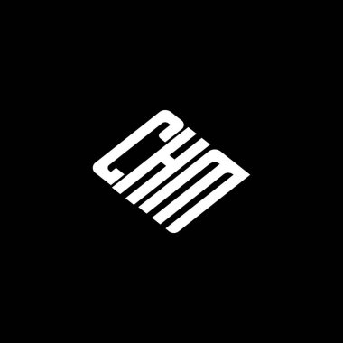 Siyah arkaplanda CHM harf logosu tasarımı. 