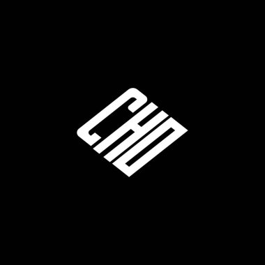 CHO harfi logo tasarımı siyah arkaplan üzerine. 