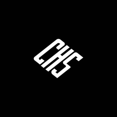 Siyah arkaplanda CHS harfi logo tasarımı. 