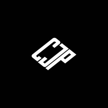 Siyah arkaplan üzerine CJP harf logosu tasarımı. 