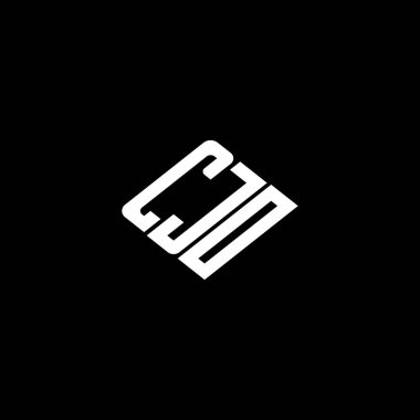 Siyah arkaplanda CJO harf logosu tasarımı. 