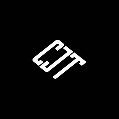 Siyah arkaplanda CJT harf logosu tasarımı. 