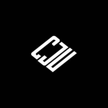 Siyah arkaplan üzerinde CJU harf logosu tasarımı. 