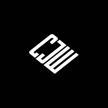 Siyah arkaplan üzerine CJW harf logosu tasarımı. 