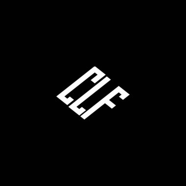 Siyah arkaplan üzerinde CLF harf logosu tasarımı. 
