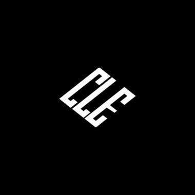 Siyah arkaplanda CLE harf logosu tasarımı. 