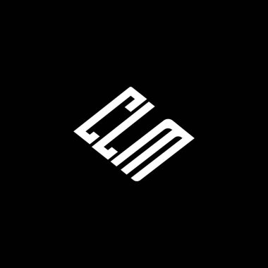 Siyah arkaplanda CLM harf logosu tasarımı. 