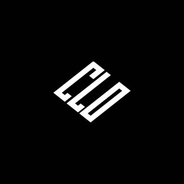 Siyah arkaplanda CLO harf logosu tasarımı. 