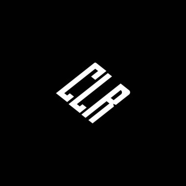 Siyah arkaplan üzerine CLR harf logo tasarımı. 