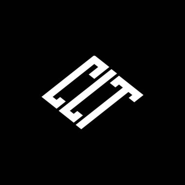 Siyah arkaplanda CLT harf logosu tasarımı. 