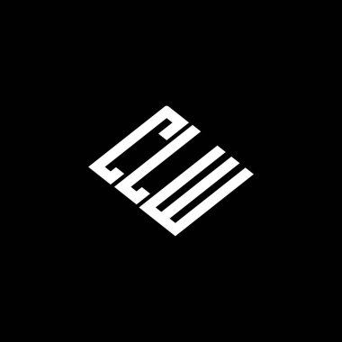 Siyah arkaplan üzerine CLW harf logo tasarımı. 