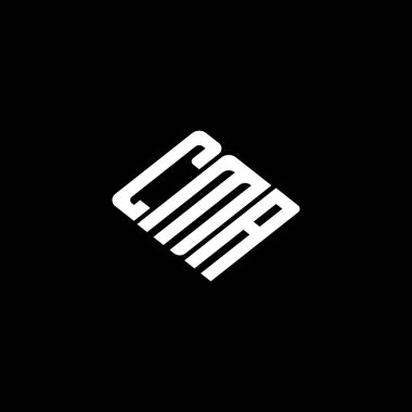 Siyah arkaplanda CMA harfi logo tasarımı. 