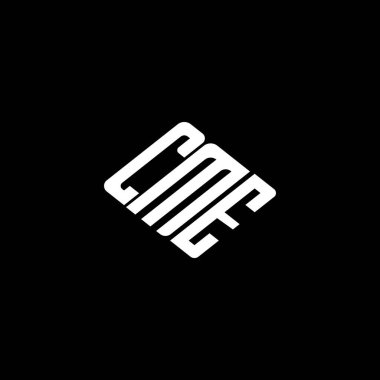 Siyah arkaplan üzerinde CME harfi logo tasarımı. 