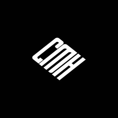 Siyah arkaplanda CMH harf logosu tasarımı. 