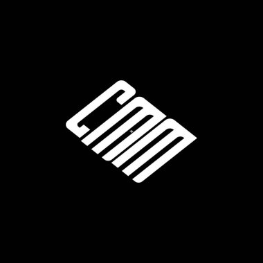 Siyah arkaplanda CMM harf logosu tasarımı. 