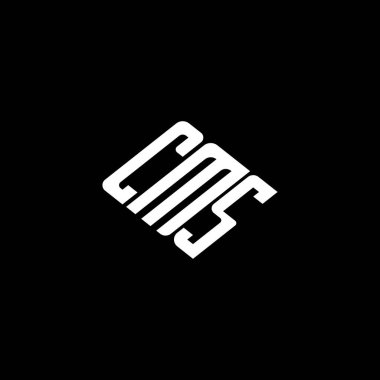 Siyah arkaplanda CMS harfi logo tasarımı. 