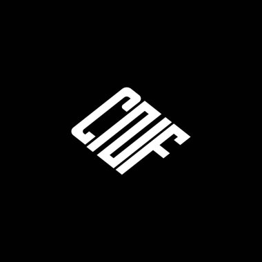 Siyah arkaplanda CNF harf logosu tasarımı. 