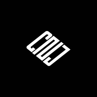 Siyah arkaplanda CNJ harfi logo tasarımı. 
