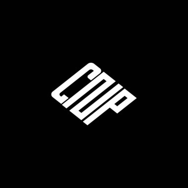 Siyah arkaplanda CNP harf logosu tasarımı. 