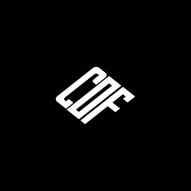 Siyah arkaplanda COF harf logosu tasarımı. 
