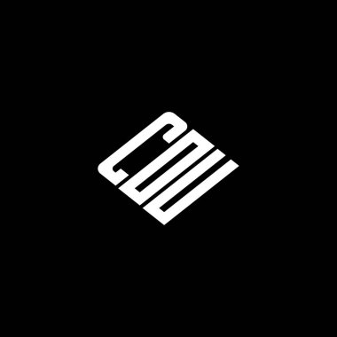COU harfi logo tasarımı siyah arkaplan üzerine. 