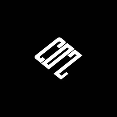 Siyah arkaplan üzerinde COZ harfi logo tasarımı. 