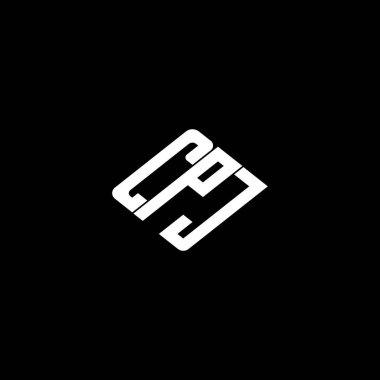 Siyah arkaplanda CPJ harfi logo tasarımı. 
