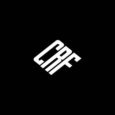 Siyah arkaplan üzerinde CRF harfi logo tasarımı. 