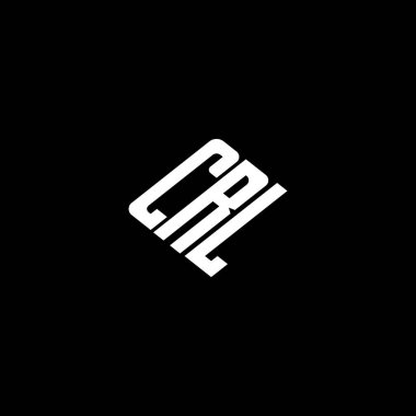 Siyah arkaplan üzerine CRL harf logo tasarımı. 