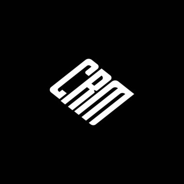Siyah arkaplan üzerine CRM harf logosu tasarımı. 