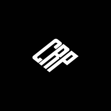 Siyah arkaplan üzerine CRP harf logosu tasarımı. 
