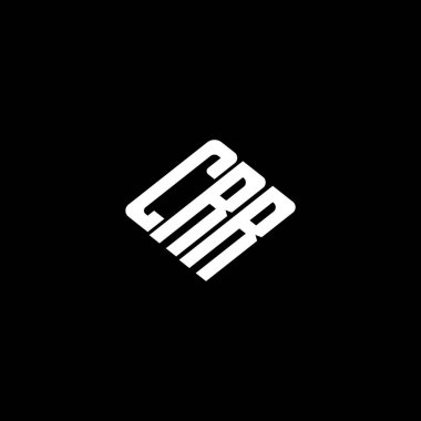 Siyah arkaplan üzerine CRR harfi logo tasarımı. 