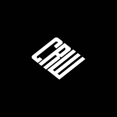 Siyah arkaplan üzerine CRW harf logosu tasarımı. 