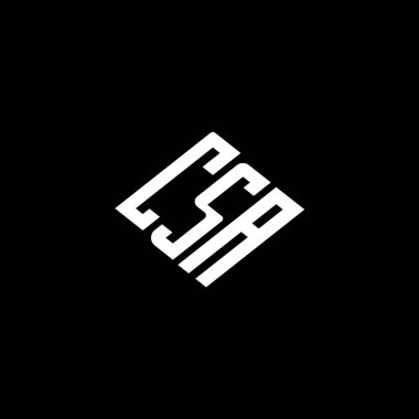 Siyah arkaplanda CSA harf logosu tasarımı. 