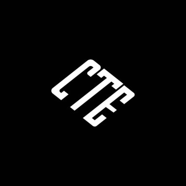 Siyah arkaplanda CTE harf logosu tasarımı. 