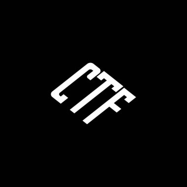 CTF harf logo tasarımı siyah arkaplan üzerine. 