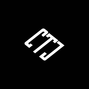 CTJ harfi logo tasarımı siyah arkaplan üzerine. 