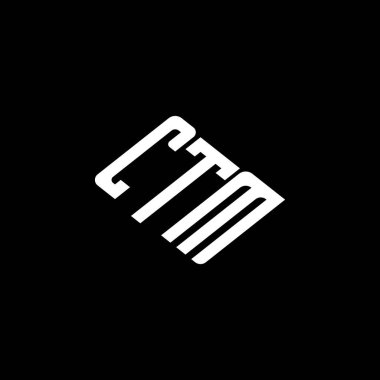 Siyah arkaplanda CTM harf logosu tasarımı. 