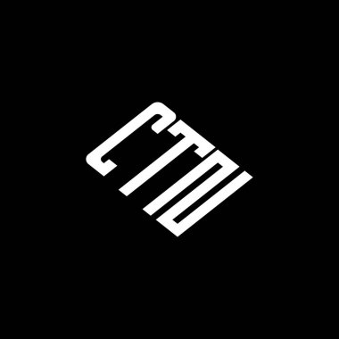 CTN harfi logo tasarımı siyah arkaplan üzerine. 