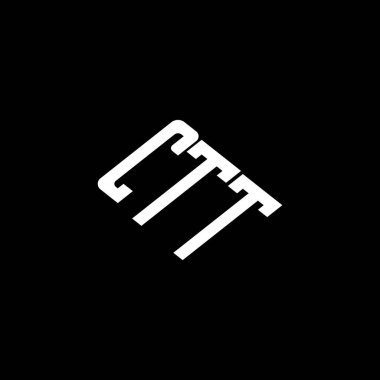 Siyah arkaplanda CTT harf logosu tasarımı. 