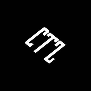 CTZ harfi logo tasarımı siyah arkaplan üzerine. 