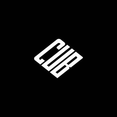 Siyah arkaplan üzerinde CUB harfi logo tasarımı. 