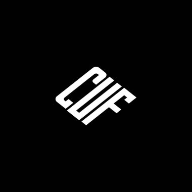 Siyah arkaplan üzerinde CUF harfi logo tasarımı. 