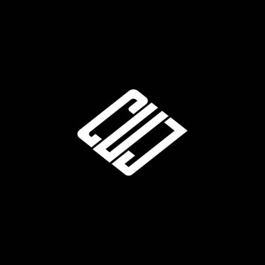 Siyah arkaplanda CUJ harfi logo tasarımı. 