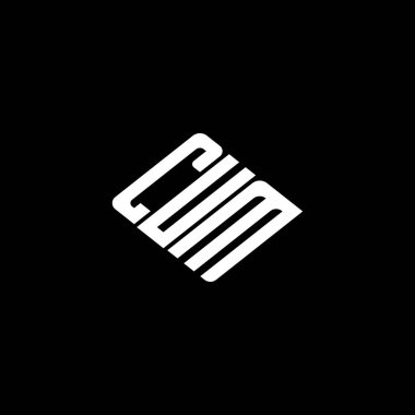 CUM letter logo design on black background. 