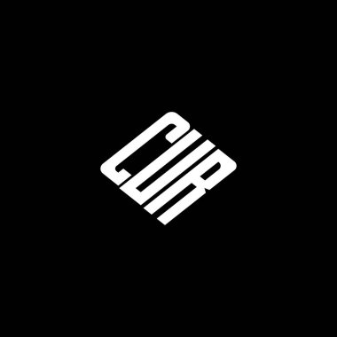 Siyah arkaplanda CUR harfi logo tasarımı. 