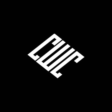 Siyah arkaplan üzerine CWC harf logosu tasarımı. 