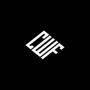 Siyah arkaplan üzerinde CWF harfi logo tasarımı. 