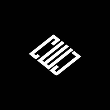 Siyah arkaplanda CWJ harfi logo tasarımı. 