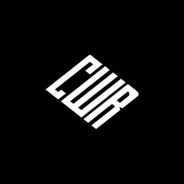 Siyah arkaplan üzerine CWR harfi logo tasarımı. 